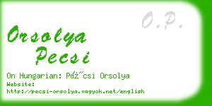 orsolya pecsi business card